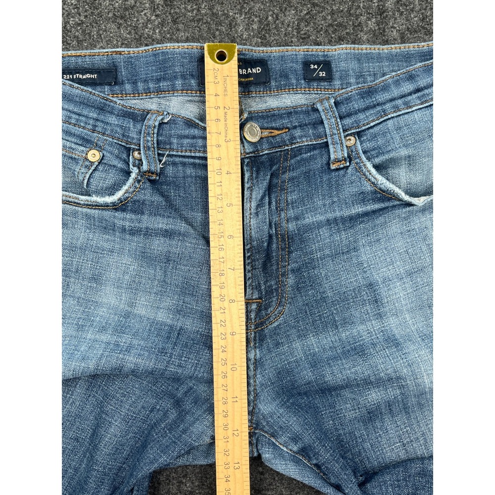 Lucky Brand 221 Straight Leg Jeans Mens 34x32 Medium Wash Blue Denim Y2K Fade - Picture 7 of 12